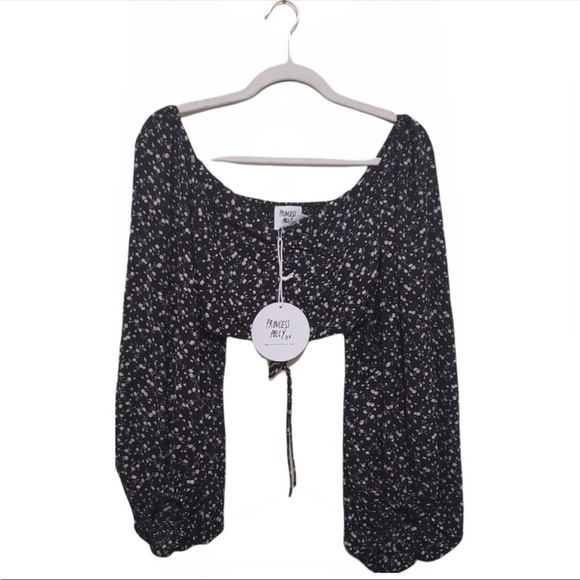Princess Polly Maple Long Sleeve Top in Black NWT - Picture 3 of 9